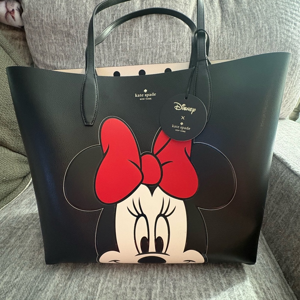kate spade Minnie Mouse Black Tote with Red Bow